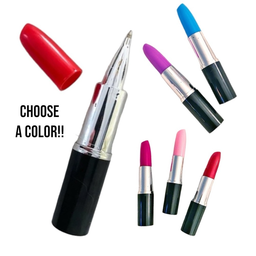 Lipstick Shaped Pen | Makeup-Inspired Writing Tool Gift for Makeup Artist - Red